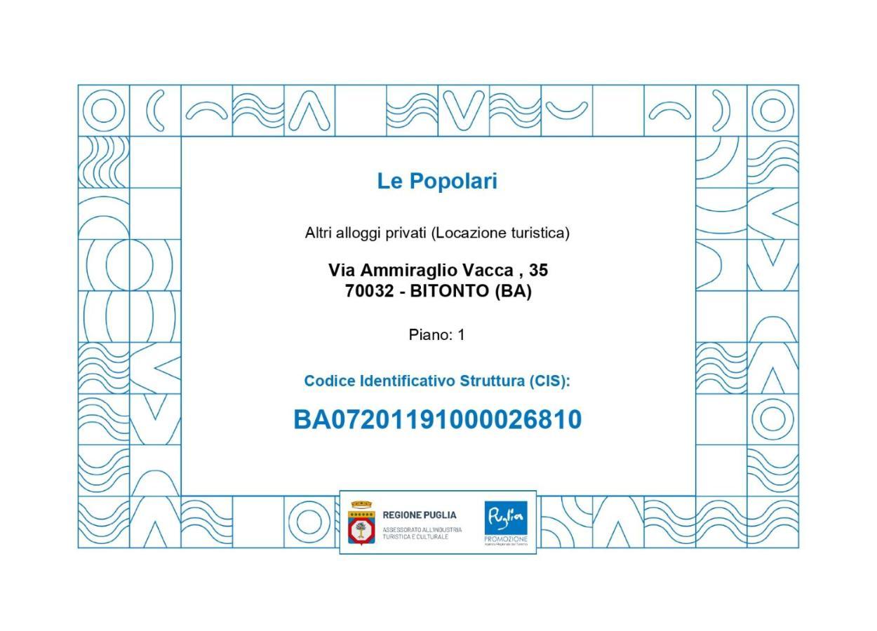 Le Popolari - Appartamento Bitonto Exteriér fotografie